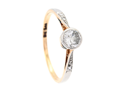 Smycken, RING, 14K guld/platina