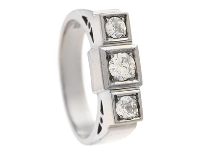 Smycken, RING, 18K vitguld/guld