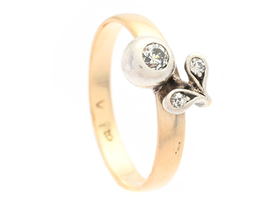 Smycken, RING, 18K guld/silver