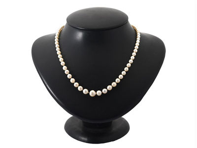 Smycken, PÄRLCOLLIER, lås i silver
