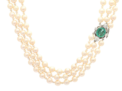 Smycken, PÄRLCOLLIER, 3- radigt