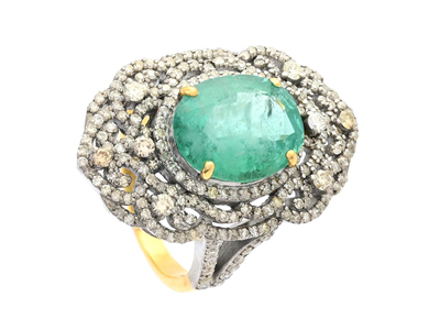 Smycken, RING, silver/14K guld