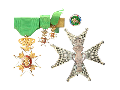 Medaljer, ORDENSTECKEN, 18K guld / silver