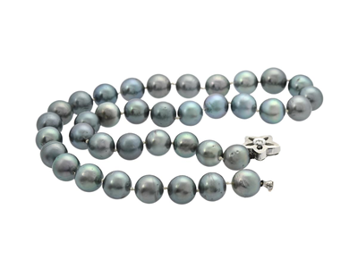 Smycken, PÄRLCOLLIER, Tahitipärlor ca 10-11 mm