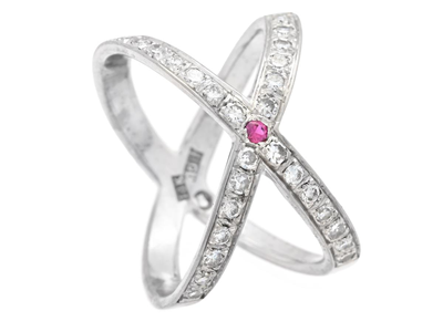 Smycken, RING, 18K vitguld