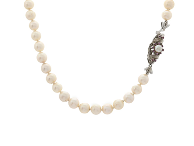 Smycken, PÄRLCOLLIER, odlade pärlor ca 7,5-8 mm