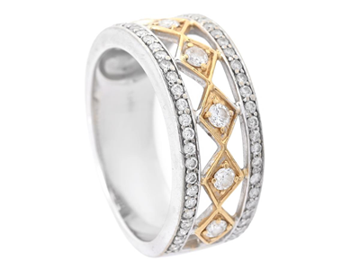 Smycken, RING, 18K vitguld/guld