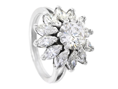 Smycken, RING, platina