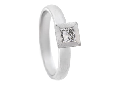 Smycken, ENSTENSRING, 14K vitguld