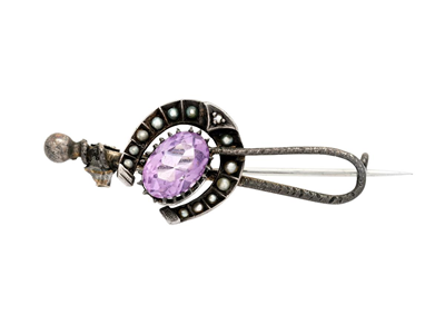 Smycken, BROSCH, silver