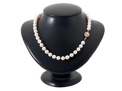 Smycken, PÄRLCOLLIER, odlade pärlor ca 7,7 mm