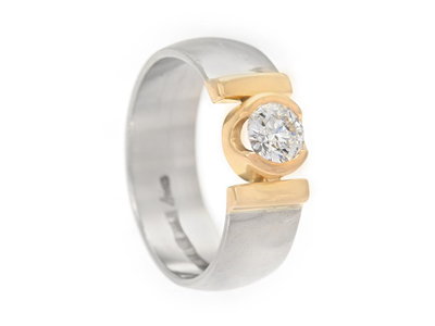 Smycken, RING, 18K guld/vitguld