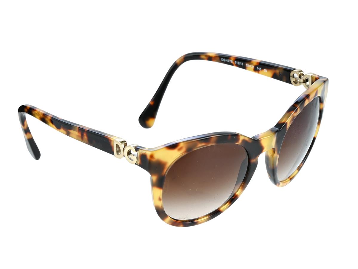 SOLGLASÖGON, DOLCE&GABBANA, DG4279 512/13, 52 21, 140, 3N, melerade bågar, mörka glas, etui.