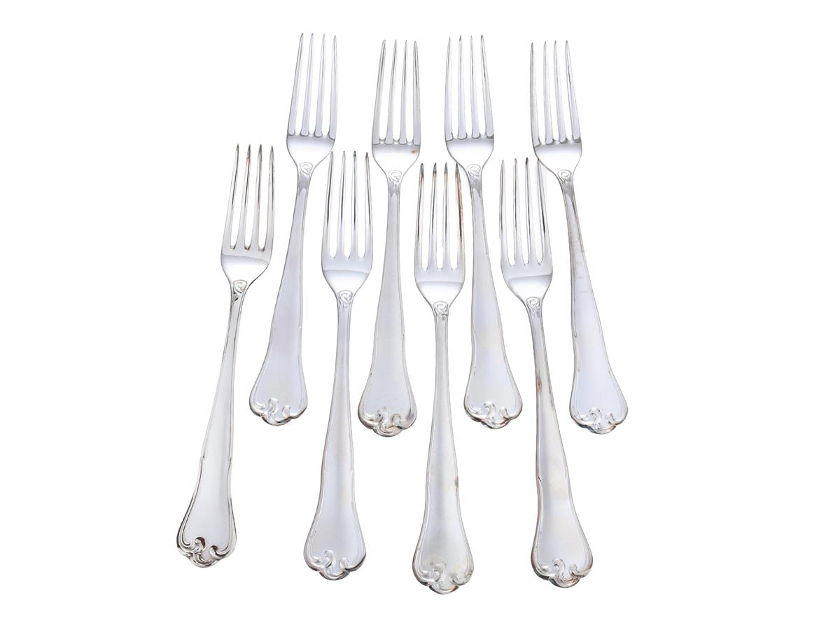 DESSERTGAFFLAR, silver, 8 stycken, längd 14,5 cm, modell Symfoni, vikt 198,3 g.