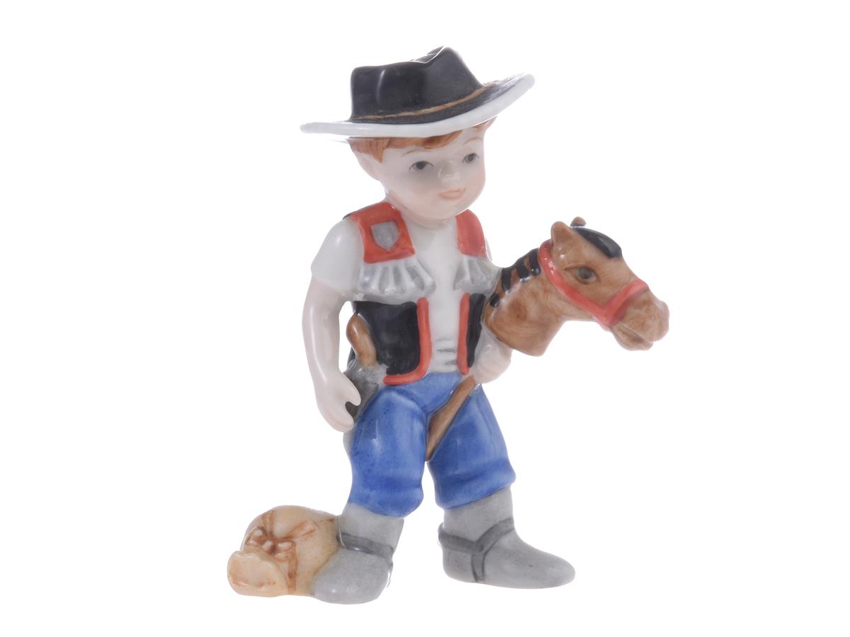 ROYAL COPENHAGEN, figurin, porslin, mini collection, "Thomas litte cowboy", nr 11, höjd 8,7 cm, lagning.