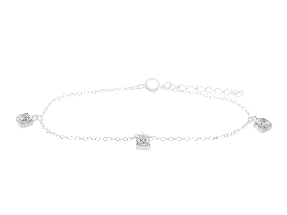 ARMBAND, sterlingsilver, cubic zirconia, längd 15 cm - 18 cm, vikt 1,0 g.
