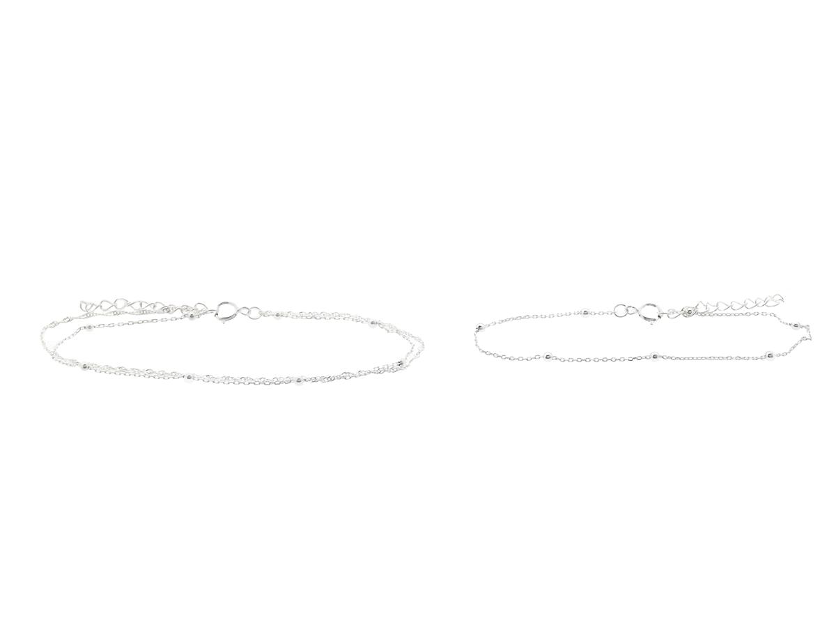 SMYCKESET, 2 armband, sterlingsilver, längd 15 cm - 18 cm, vikt 1,3 g.