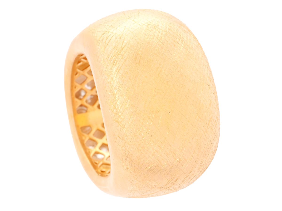 MARCELLO PANE, ring, förgyllt sterlingsilver, stl 17,5 mm, borstad yta, vikt ca 10,7 g.