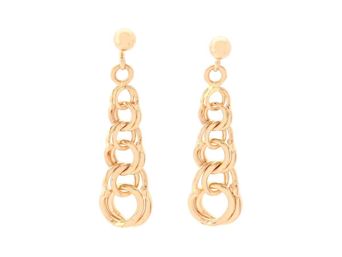 ÖRHÄNGEN, 18K guld, bismarcklänk, doserade ca 3 mm-7 mm, höjd 2,7 cm, stift, snurrebussar i olika modell, vikt ca 2,5 g.