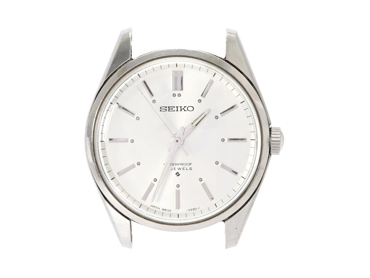SEIKO, herrur, 34,5 mm, Cal 66A, Serie nr. 015453, Boett nr. 66-7100-P, stål, manuell, plexiglas, skadad urtavla, ca 1970.