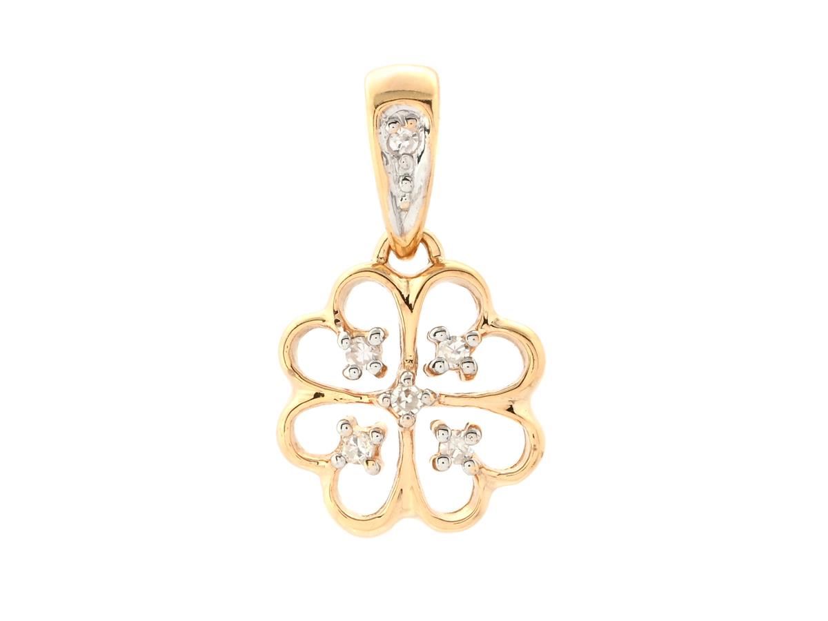 HÄNGE, 18K guld, 6 åttkantslipade diamanter, blomma, höjd ink. ögla 1,5 cm, vikt ca 0,7 g.