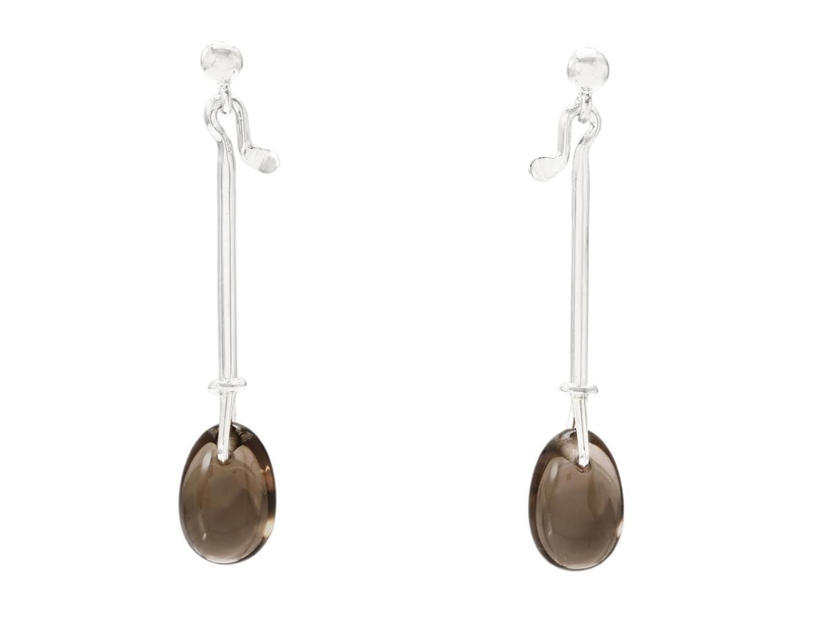 GEORG JENSEN, örhängen, Dew drops, sterlingsilver, rökkvarts, höjd 45 mm, vikt 3,5 g
