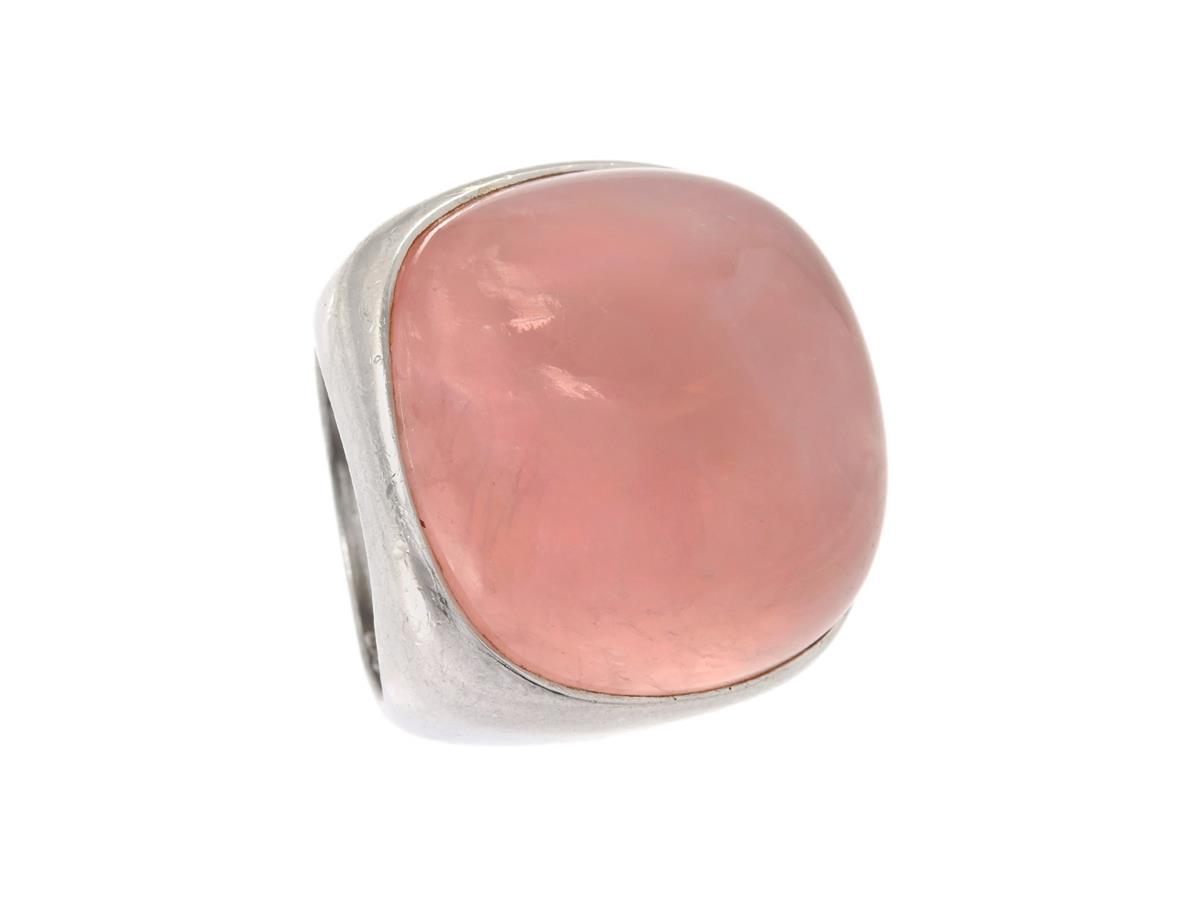 PIANGEGONDA, ring, sterlingsilver, rosenkvarts, stl 17,75 mm, vikt 45,5 g.