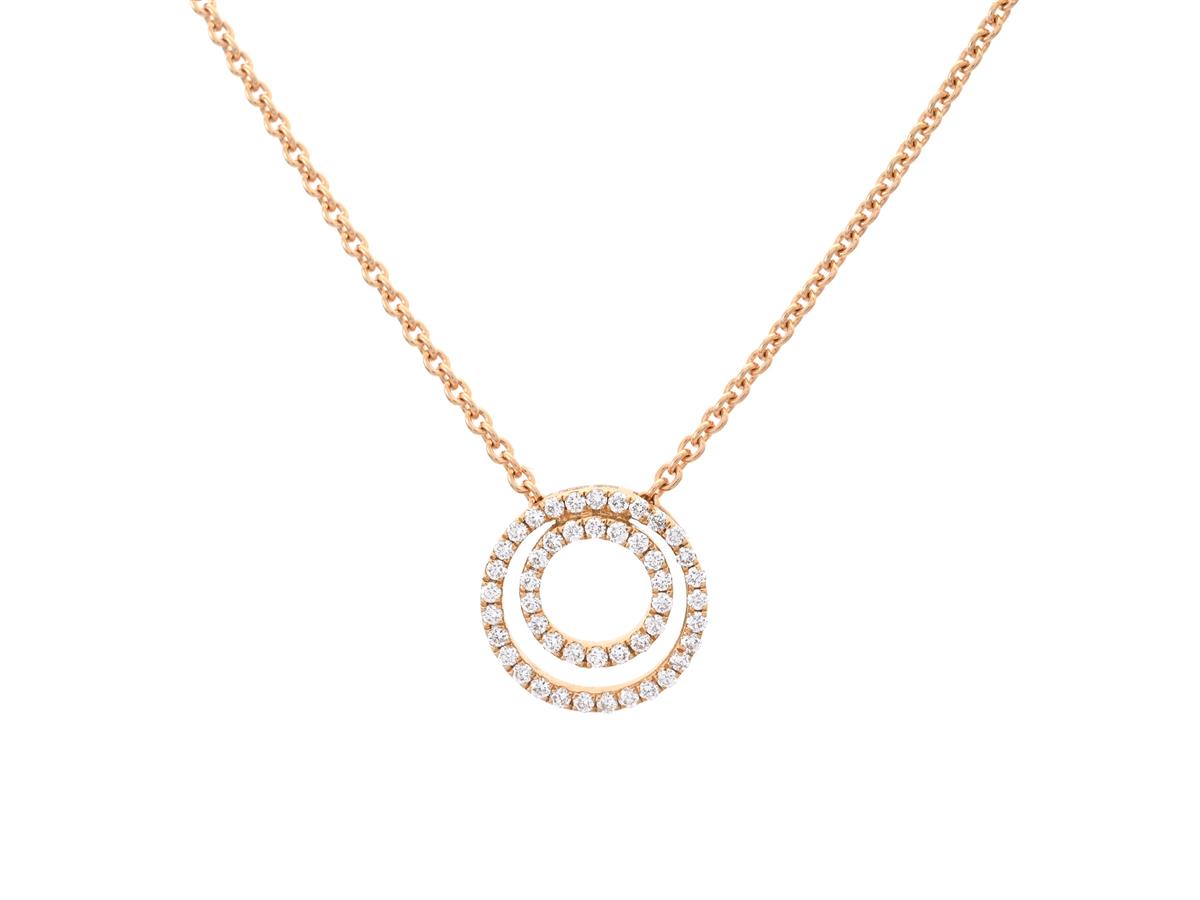 HÄNGE MED KEDJA, 18K guld, 47 briljantslipade diamanter 0,25 ctv, TW/VS-SI, längd 42 cm, vikt 4,1 g.