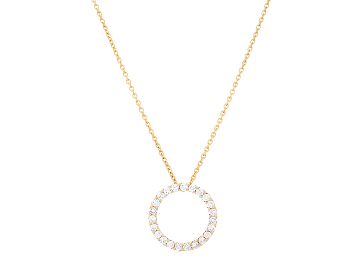 HÄNGE MED KEDJA, 18K guld, 23 briljantslipade diamanter ca 0,42 ctv, TW/VS-SI, längd 42 cm, vikt 3,6 g.
