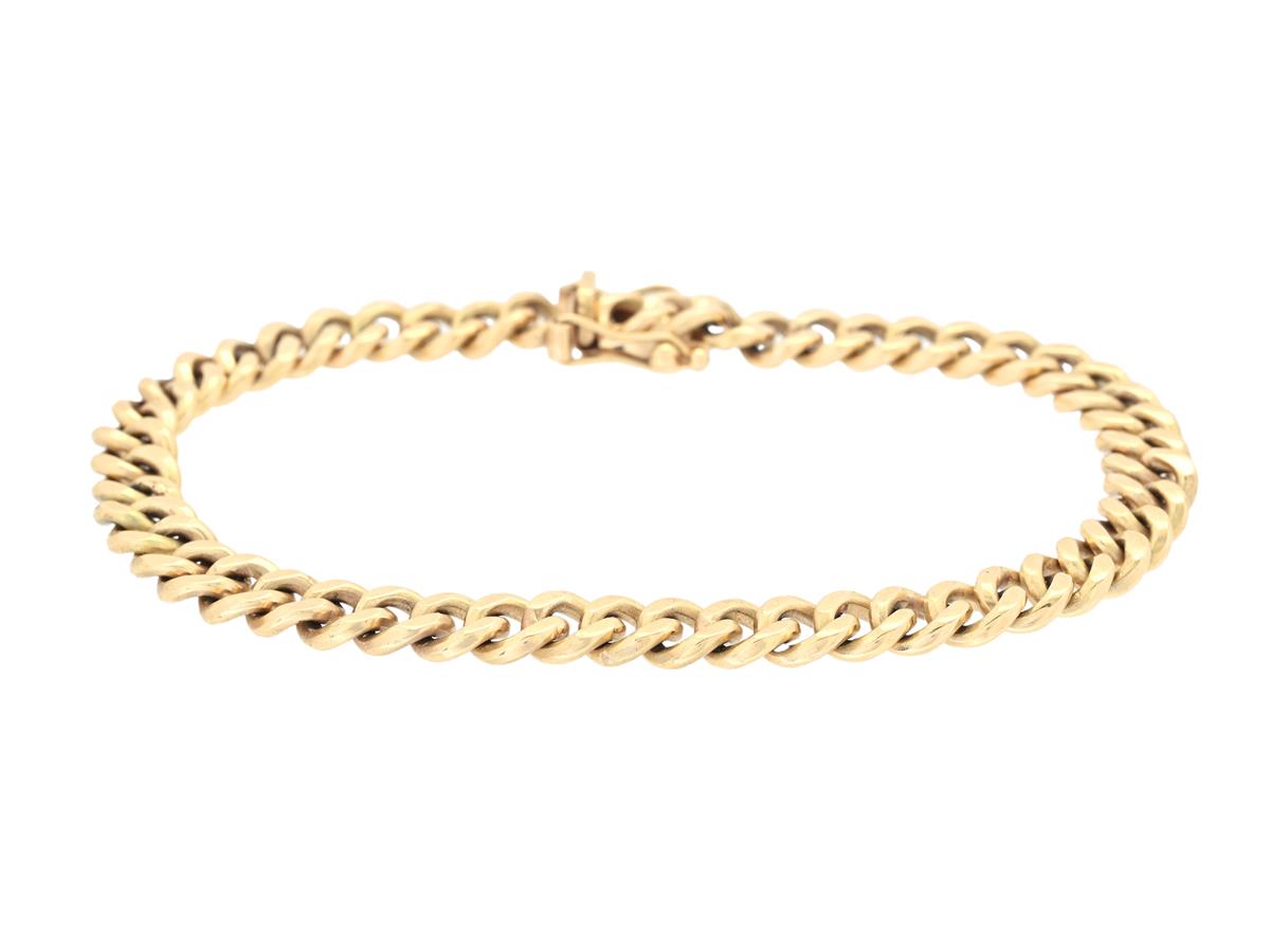 ARMBAND, 18K guld, pansarlänk, bredd 6 mm, längd 20 cm, vikt 27,6 g.