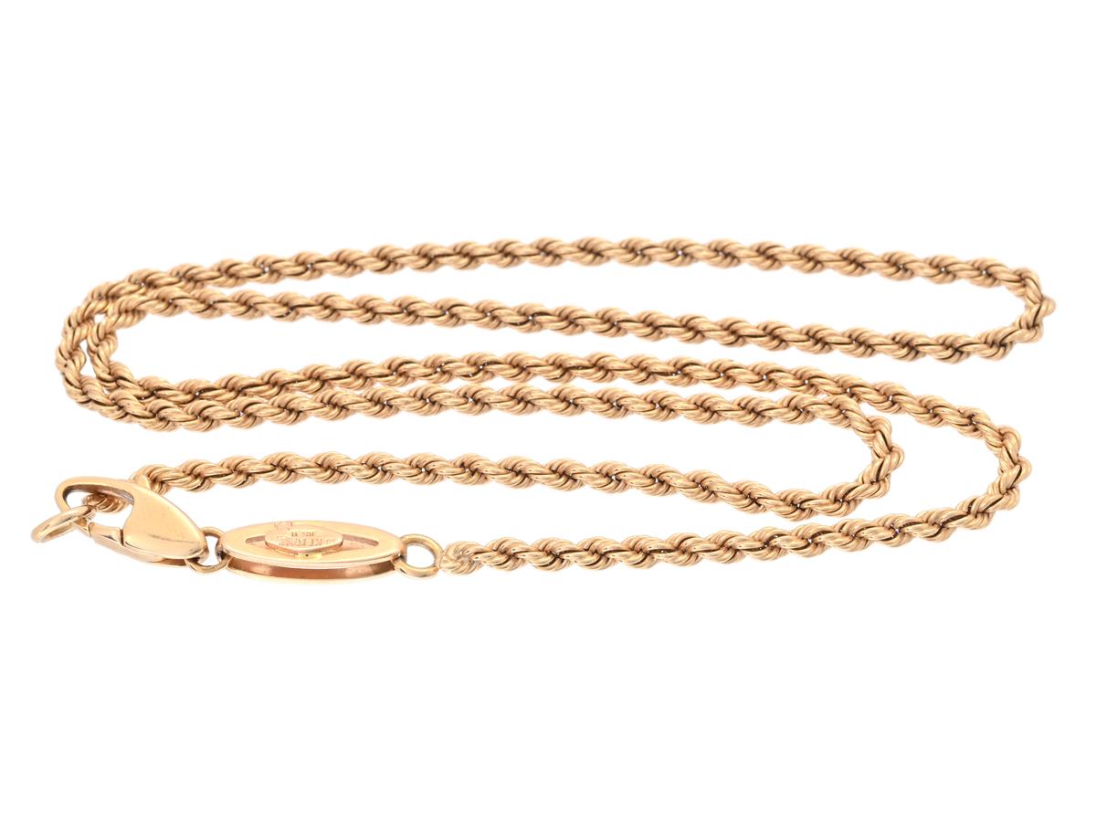 HALSKEDJA, 18K guld, kordell, Italien, längd 45 cm, vikt 14,7 g.