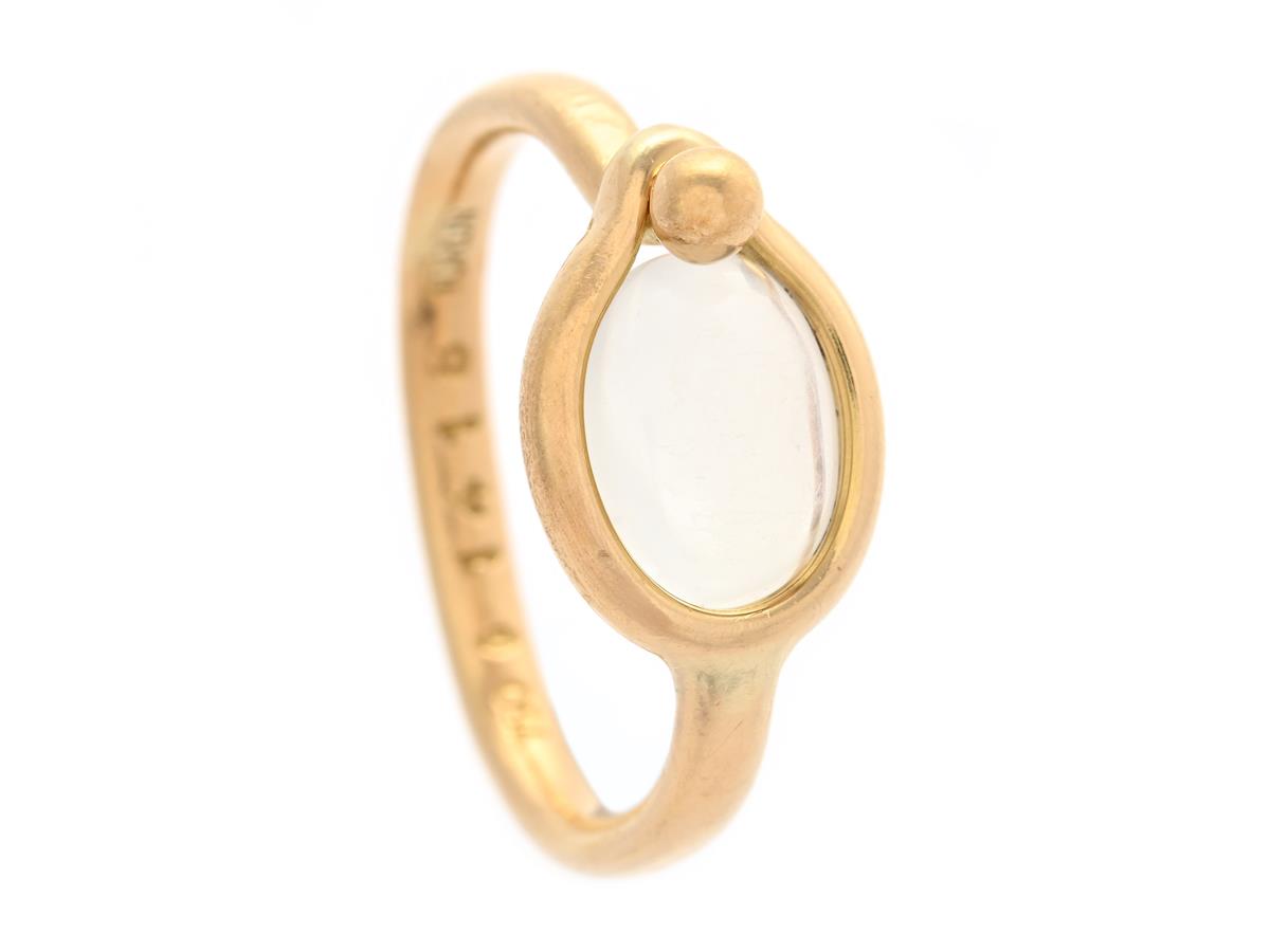 GEORG JENSEN, ring, Savannah, nr 1418, 18K guld, månsten, Torun Bülow-Hübe, stl 17,25 mm, vikt 4,1 g, sten sitter något löst, slitage.