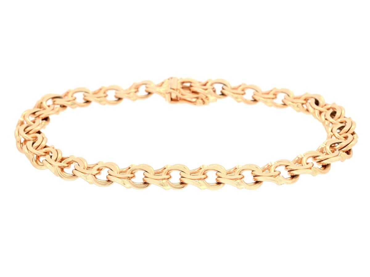 ARMBAND, 18K guld, bismarcklänk, bredd 7 mm, längd 18,5 cm, vikt 18,8 g.