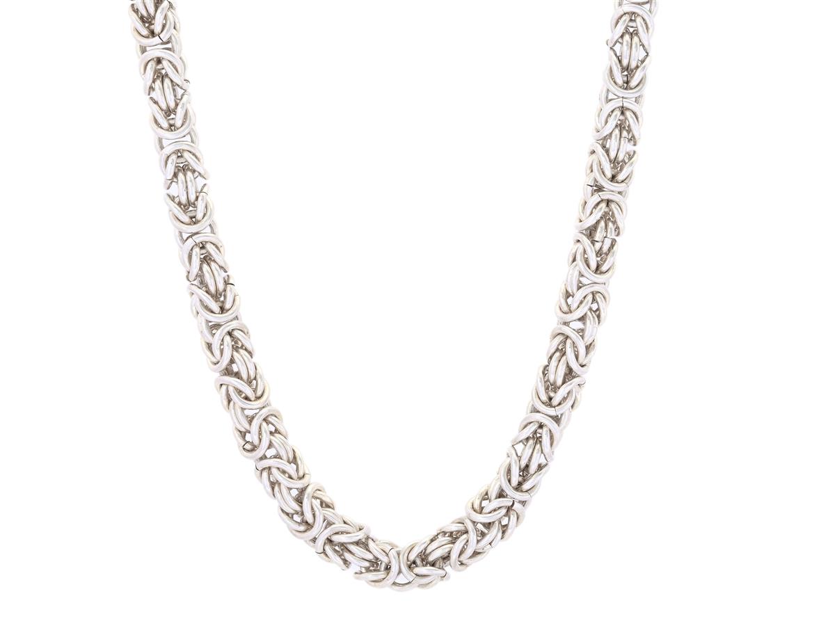 HALSKEDJA, sterlingsilver, kejsarlänk, bredd 6,5 mm, längd 52 cm, vikt 96,8 g.