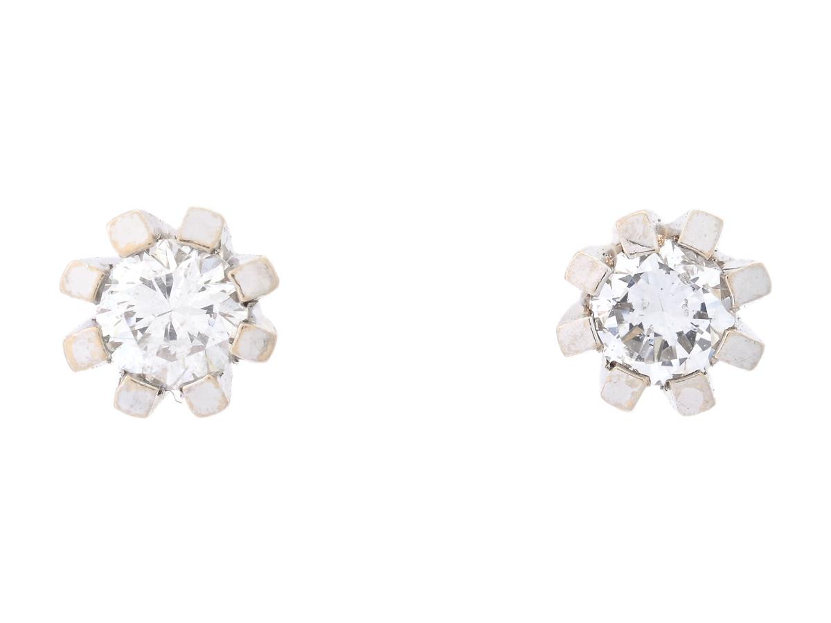 ENSTENSÖRHÄNGEN, 18K vitguld, briljantslipade diamanter ca 0,20 ctv, ca TW/P, stift, vikt 0,9 g.