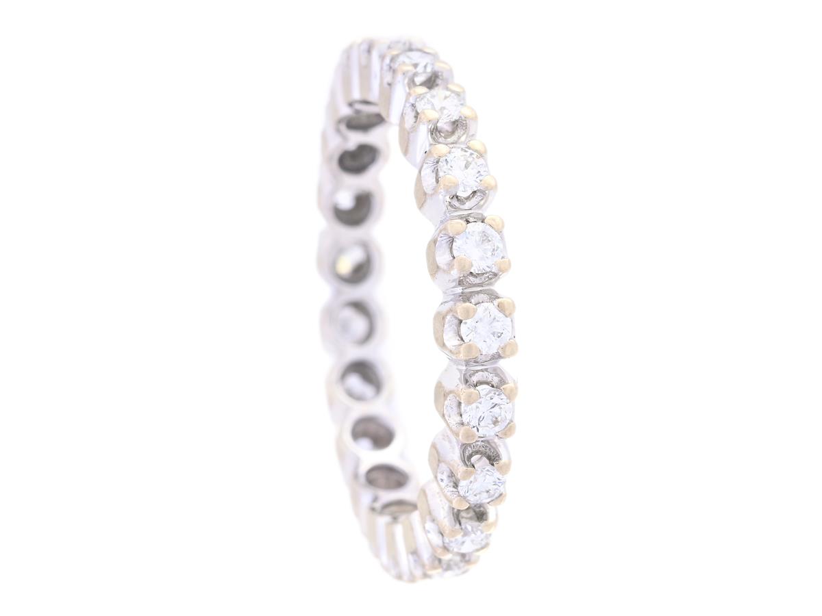 HELALLIANSRING, 18K vitguld, 21 briljanter ca 0,63 ctv, ca TW-W/VS, stl 17 mm, vikt 2,9 g, slitage.
