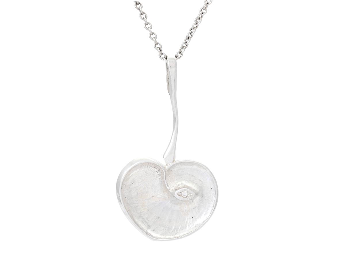 FINN FEELINGS, hänge, Själens öga, sterlingsilver, kubisk zitkon, Bengt Högkvist, ankarlänk, längd 60 cm, vikt 28,3 g totalt.