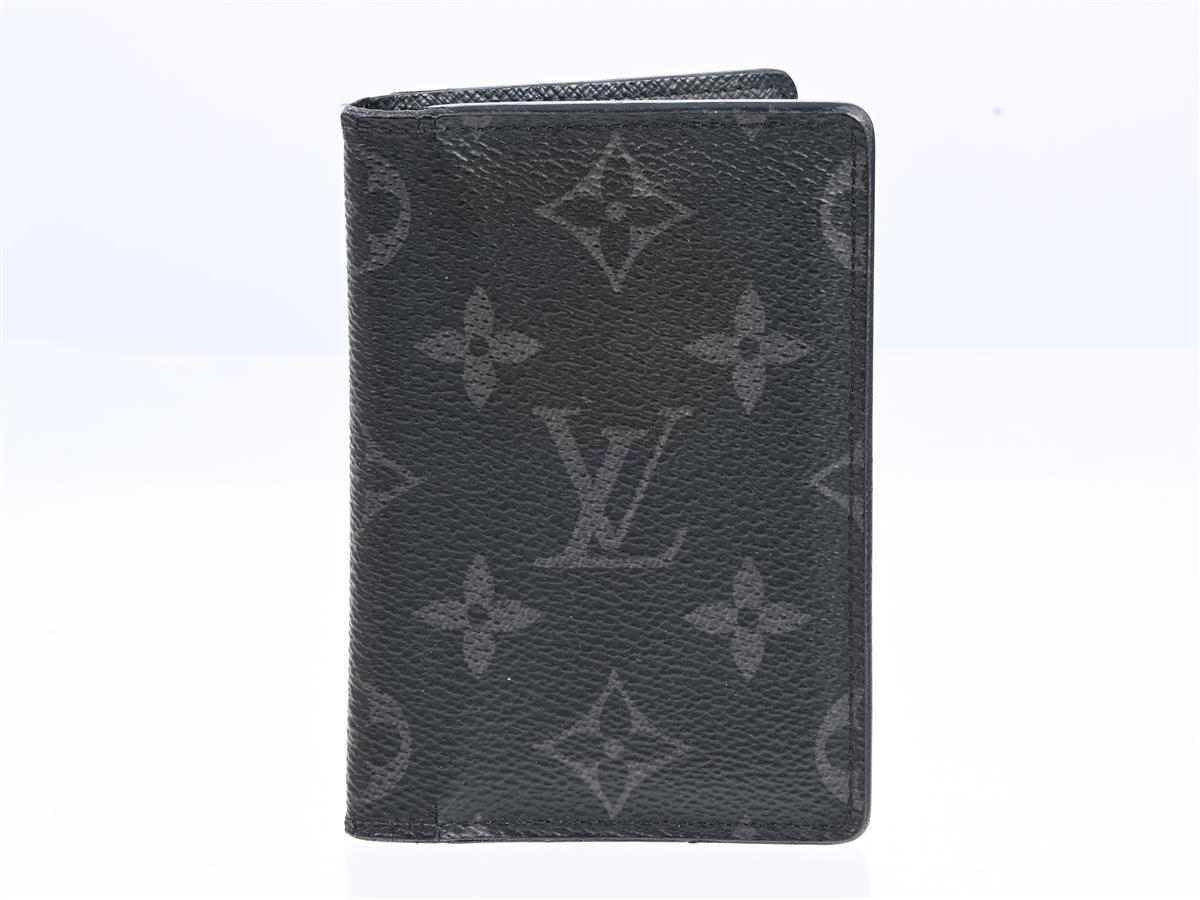 PLÅNBOK, LOUIS VUITTON, Pocket Organizer, Moinogram Eclipse, canvas, svart, 11x8x1 cm, kort, märkt CT4136, år 2016, dustbag, kartong.