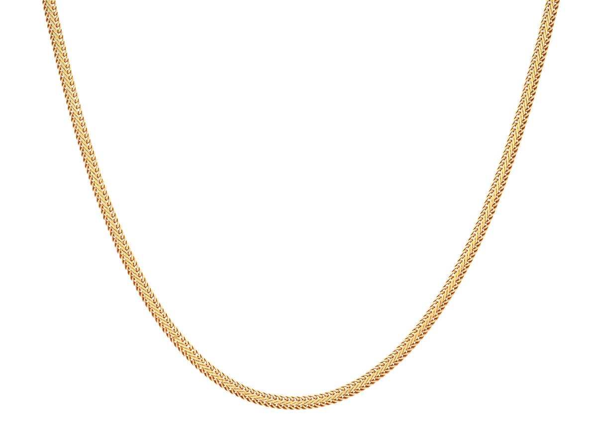 HALSKEDJA, 18K guld, manglad länk, Balestra, bredd 3,5 mm, längd 42 cm, vikt 11,7 g.