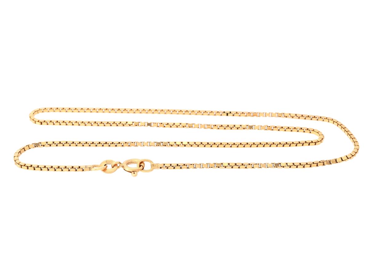 HALSKEDJA, 18K guld, venezialänk, längd 38 cm, vikt 6,3 g.