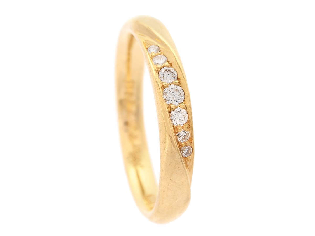 ENGELBERT, ring, 18K guld, briljantslipade diamanter 0,10 ctv, ca TW/VS, Stockholm, stl 15,5 mm, vikt 3,3 g.