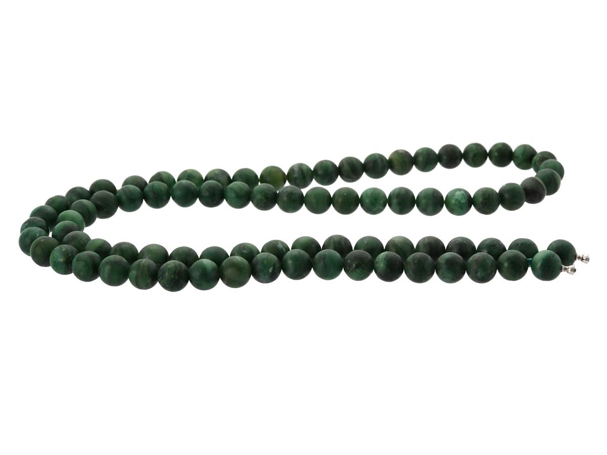 COLLIER, gröna stenkulor ca 10 mm, dobbar som passar Ole Lynggaard, längd 82 cm, vikt 120,9 g.