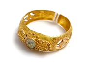 Smycken - Ring 18K med sten Ø17 1,7g - View 1