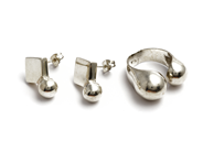 Parti, Set S925 9,7g ställbar ring och matchande örhängen, i auktion: Pant – Tisdag 16 december 2014