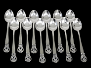 Parti, 12 Moccaskedar i silver 167,3g 115mm, okänd modell, i auktion: Pant – Tisdag 16 december 2014