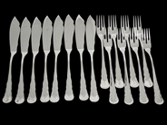 Parti, Bestick i silver 708,8g, 8 Fiskgafflar 180mm, i auktion: Pant – Tisdag 16 december 2014