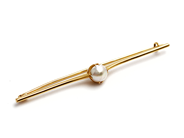 Smycken - Brosch 18K 4,2g med pärla, 6,7cm - View 1