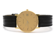Klockor, Certina Herrur 18K graverad quartz datum med läderarmband , i auktion: Pant – Tisdag 10 november 2015