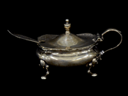 Silver, Saltkar med sked, Silver S830, i auktion: Pant – Tisdag 10 november 2015