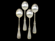 Silver, Kaffeskedar, 4st modell Uppsala GAB, i auktion: Pant – Tisdag 10 november 2015